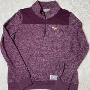PINK Collared Quarter zip Sweatshirt